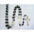Black Wooden Rose Scent Rosary with epoxy cross